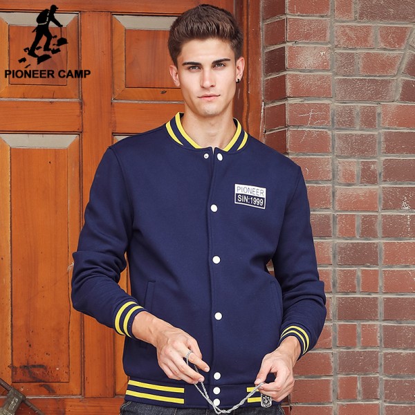 Pioneer Camp brand clothing Thicken Fleece hoodies men top quality button jacket male autumn winter warm sweatshirts Wuyou