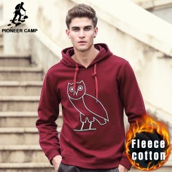 Pioneer Camp hooded Hoodies men autumn Winter fashion men hoodies casual 100%cotton thicken fleece warm male sweatshirt 677098