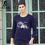 Pioneer Camp long sleeve T shirt men 2017 new fashion brand clothing high quality comfort cotton elastic casual male t-shirt