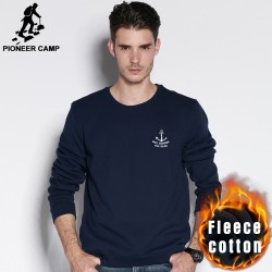 Pioneer Camp new 2016 autumn winter fashion mens hoodies casual 100% cotton thicken fleece crewneck hoodie sweatshirt 405102