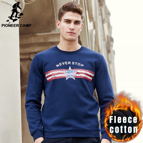 Pioneer Camp new 2017 autumn Spring fashion Brand mens hoodies casual thicken fleece male pullover sweatshirt 566901