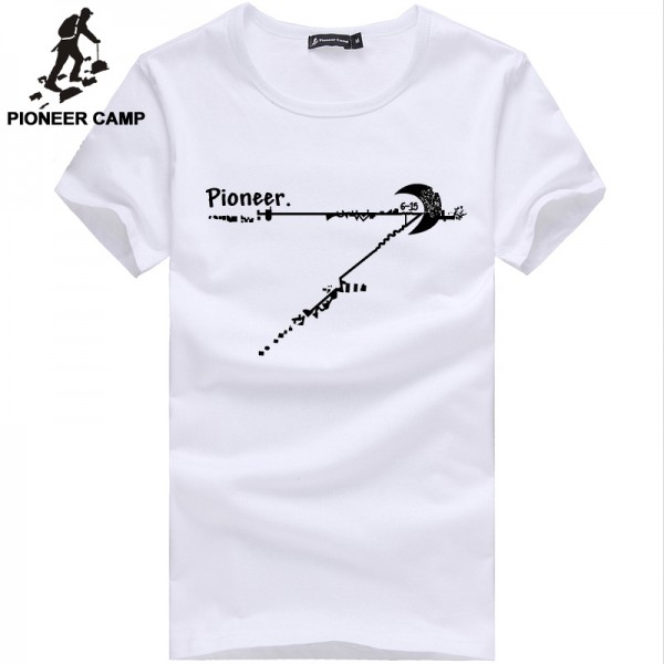 Pioneer Camp new 2017 mens t shirt print summer o-neck  casual cotton fashion men t-shirt swear breathe