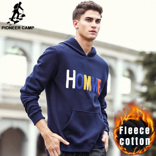 Pioneer Camp new arrival printed men hoodies autumn winter brand-clothing male fashion hoodie sweatshirts casual for men 677094