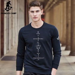 Pioneer Camp new fashion autumn spring hoodies men brand clothing male hoodies top quality black printed sweatshirts male 699117
