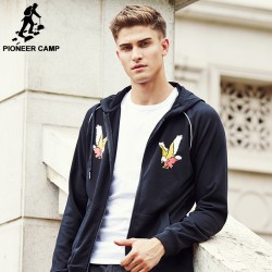 Pioneer Camp spring autumn hoodies men brand clothing printed hoodies fashion male hoodie sweatshirts black hoodies 699048
