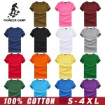 Pioneer Camp t shirt men brand clothing summer solid t-shirt male casual tshirt fashion mens short sleeve plus size 4XL