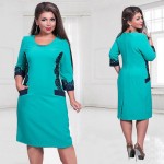 Plus Size 6XL Women Clothing New O Neck Lace Patchwork Color Block Big Size Shift Dress Autumn Winter Casual Bodycon Dress