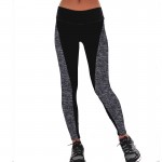Plus Size Black/Gray Women's Fitness Leggings Workout Pants Panelled Ladies High Waist Leggins Quick-drying Wear Trousers CK1006