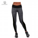 Plus Size Black/Gray Women's Fitness Leggings Workout Pants Panelled Ladies High Waist Leggins Quick-drying Wear Trousers CK1006