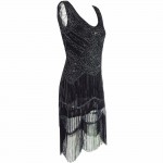 Plus Size Sexy Party Dress Robe Femme 1920s Gatsby Flapper Sequin Tassel Embroidery Midi Summer Dress 2017 Vestidos De Festa