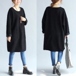 Plus Size T-Shirt Women Cotton Fashion Solid Casual Tops Winter Thickening Female Plus Size Long Loose T-Shirt New Elegant Shirt