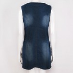 Plus Size Women Clothing 2016 Denim Dress Vintage Summer Sleeveless Slim Sexy Bodycon Casual Jeans Party Club Dresses Vestidos