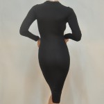 Plus Size Women Clothing Black Long Sleeve Bodycon Dress Sexy Club Dress 2017 White Bandage Winter Dress Warm Party Dresses
