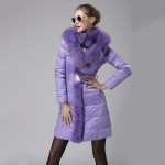 Plus Size Women Down Coat Double Fox Collar Long Sleeve Warmly Extended Section Female Coat Thickened Outerwear COATS03