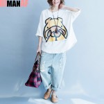 Plus Size Women T-Shirt Soft Cotton Kawaii Bear Summer Tops&Tees Female Casual Fashion O-Neck Basic Big Size Black Loose T-Shirt