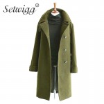 Plus Size Women Winter Overcoats 2016 Solid  Imitation Woolen Stand Collar Single Breasted Long Outerwear Trench Coat Casacos