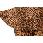 Plus size casual t-shirt women with ruffle hem decoration Sexy leopard print t-shirt Fashion o-neck t-shirt  summer  3xl-7xl 