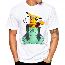 Pokemon Go Men T-shirt Fashion Pikachu Stitch Tops Pikachu In Thor Armor Printed t shirts Short Sleeve Hipster Comics tee