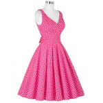 Polka Dot dress summer style deep v neck Audrey Hepburn style 1950s Retro Vintage Swing Pinup Rockabilly Dress with belt 2017