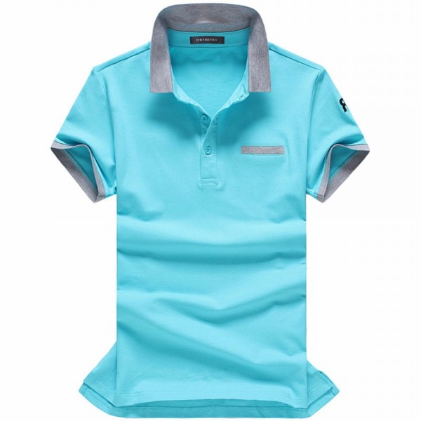 Polo shirt solid summer short sleeve turndown collar men polos