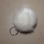 Pompon Fur Ball Key Chain For Women 8CM Faux Fur Pom Pom Keychain Silver Key ring Holder Trinket jewelry Christmas gift