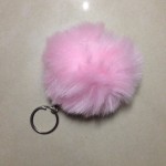 Pompon Fur Ball Key Chain For Women 8CM Faux Fur Pom Pom Keychain Silver Key ring Holder Trinket jewelry Christmas gift