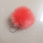 Pompon Fur Ball Key Chain For Women 8CM Faux Fur Pom Pom Keychain Silver Key ring Holder Trinket jewelry Christmas gift