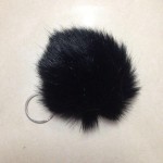 Pompon Fur Ball Key Chain For Women 8CM Faux Fur Pom Pom Keychain Silver Key ring Holder Trinket jewelry Christmas gift