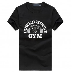 Powerhouse top Fit men's T-shirts Bodybuilding and Fitness T Shirt homme GASP Short Sleeve black and Workout hip hop tops tee
