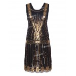 PrettyGuide Women 1920s Vintage Art Deco Sequin Inspired Great Gatsby Flapper Cocktail Party Dress