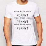 Print The BIG BANG Theory penny sheldon's knock tee shirt fashion casual t shirts short-sleeve mens T shirt men Hispter Tops