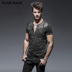 Punk Rave Men's Shirt Gothic Goth Steampunk Rock Heavey Metal Black Top T424