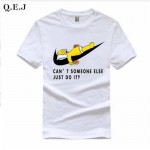 Q.E.J 2016 New Letter Print T Shirt Mens Black And White Comic Con Cosplay T-shirts Summer Skateboard Tee Boy Skate Tshirt Tops 