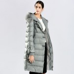 QHLCN 2016 Womens Winter Down Jackets And Coats Medium Length Women Rabbit Fur Warm Female thickening Warm Parka Hood Over Coat