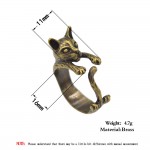 QIAMNI Handmade Cute Animal Cat Ring for Women Girls Men Christmas Kitty Tail Fashion Party Jewelry Pet Lover Gift Accessories