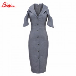 Qiqi Womens Summer Dresses Sexy Off the shoulde Vestidos Office Women Work Wear Clothes Formal Bodycon Pencil Dress