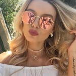 RCoodaysuft ound Sunglasses Women Brand Designer Female  Point Sun Glasses Rayed Women Men Lady Mirror 2017 Vintage UV400
