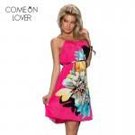 RE7971 Promotions Multi Flowers Ladies beach dress With belt 2016 new women dress fashion newest design strap summer dress