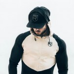 RISE Brand Men's winter New Hooded shirt Fitness Bodybuilding Hoodies Muscle Men Zipper Fashion Sweatshirt Slim Fit Jacket Coat