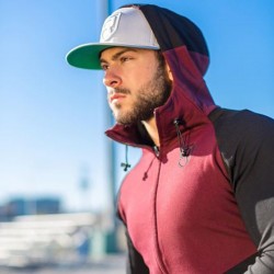 RISE Brand Men's winter New Hooded shirt Fitness Bodybuilding Hoodies Muscle Men Zipper Fashion Sweatshirt Slim Fit Jacket Coat