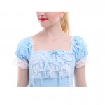 ROLECOS New Blue/Pink Sweet Lolita Dresses Women Gothic Maid Cosplay Costume Ball Gown Vintage Bowknot Dress GC133