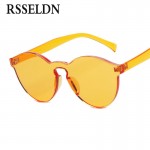RSSELDN New One Piece Lens Sunglasses Women Transparent Plastic Glasses Men Style Sun Glasses Clear Candy Color Brand Designer