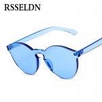 RSSELDN New One Piece Lens Sunglasses Women Transparent Plastic Glasses Men Style Sun Glasses Clear Candy Color Brand Designer
