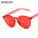 RSSELDN New One Piece Lens Sunglasses Women Transparent Plastic Glasses Men Style Sun Glasses Clear Candy Color Brand Designer