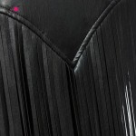 RZIV 2016  woman vest spring fashion vest pure black fringed leather vest