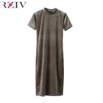 RZIV 2016 winter dress women fashion velvet dresses high quality ladies dresses 