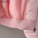 RZIV Female winter pilot women basic coats autumn jacket zipper black women bomber jacket cool biker outwear short parka