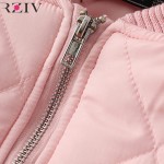 RZIV Female winter pilot women basic coats autumn jacket zipper black women bomber jacket cool biker outwear short parka
