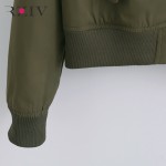 RZIV women bomber jacket basic coats and 2016 female coat flight suit casual women coat embroidered patch women jacket coat 