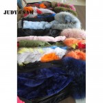 Raccoon Fur Collar Hood Parka with Colorful Real Fox Fur Lining Winter Jacket Out Wear for Women Brand Fashion